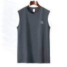 Black White Gray 7-Size 220gsm 100% Cotton Classic Crew Neck Tank Top (TT_S024_001)