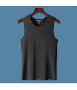 6-Color 6-Size 60 Twists 100% Cotton Seamless Crew Neck Sleeveless Undershirt (TT_S055_001)