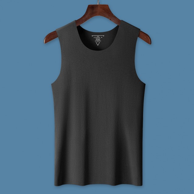 6-Color 6-Size 60 Twists 100% Cotton Seamless Crew Neck Sleeveless Undershirt (TT_S055_001)