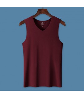 6-Color 6-Size 60 Twists 100% Cotton Seamless V-Neck Sleeveless Undershirt (TT_S055_002)