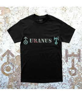 Uranus Explorer Black Typography T-shirt