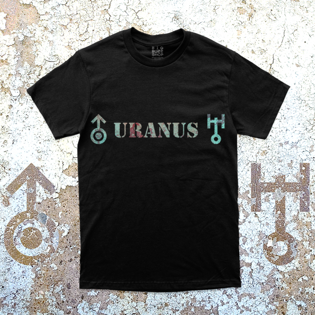 Uranus Explorer Black Typography T-shirt